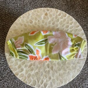 Shade & Shore Floral Bikini Top - Green and Orange